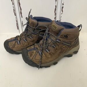 KEEN Targhee II 2 WP Hiking Shoes Black Olive Mineral Blue Womens 9